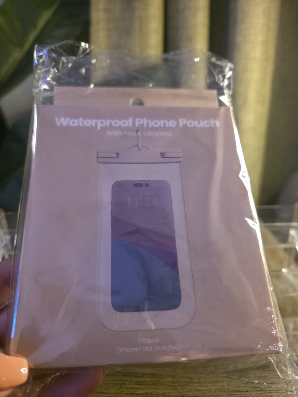 Waterproof Phone Pouch with Neck Lanyard - Pink